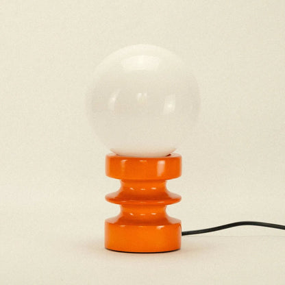 Wooden Desk Lamp with Frosted Globe 11 Inch Accent Light for Nightstand Study Bedroom Living Room Vintage Modern Decor