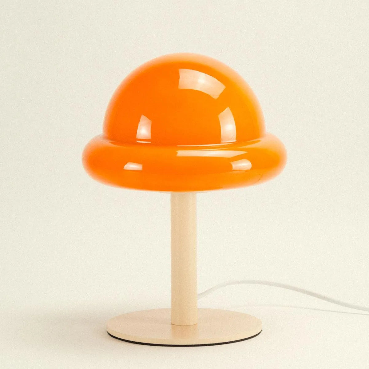 Dome Glass Accent Light with Painted Metal Base 11 in Mint or Citrus for Nightstand Desk Office Den Bedroom Home
