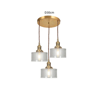Adjustable Drop Ceiling Light with Textured Glass Shade E27 Socket for Kitchen Island Dining Room Counter Breakfast Bar Scandinavian Modern
