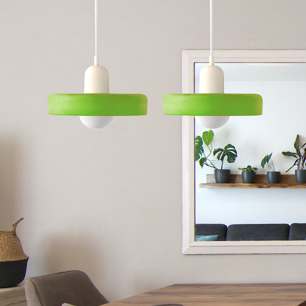 Dual-Shade Glass Hanging Light Fixture G9 Socket 14 Inch Ceiling Mount for Kitchen Island Dining Table Living Room Modern Overhead Lighting