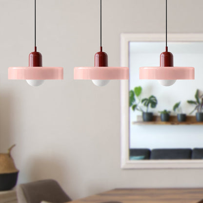 Glass Pendant Lamp 12 Inch Adjustable Height Ceiling Fixture for Bedrooms Nightstands Modern Minimalist Nordic Hanging Light E27 Socket for