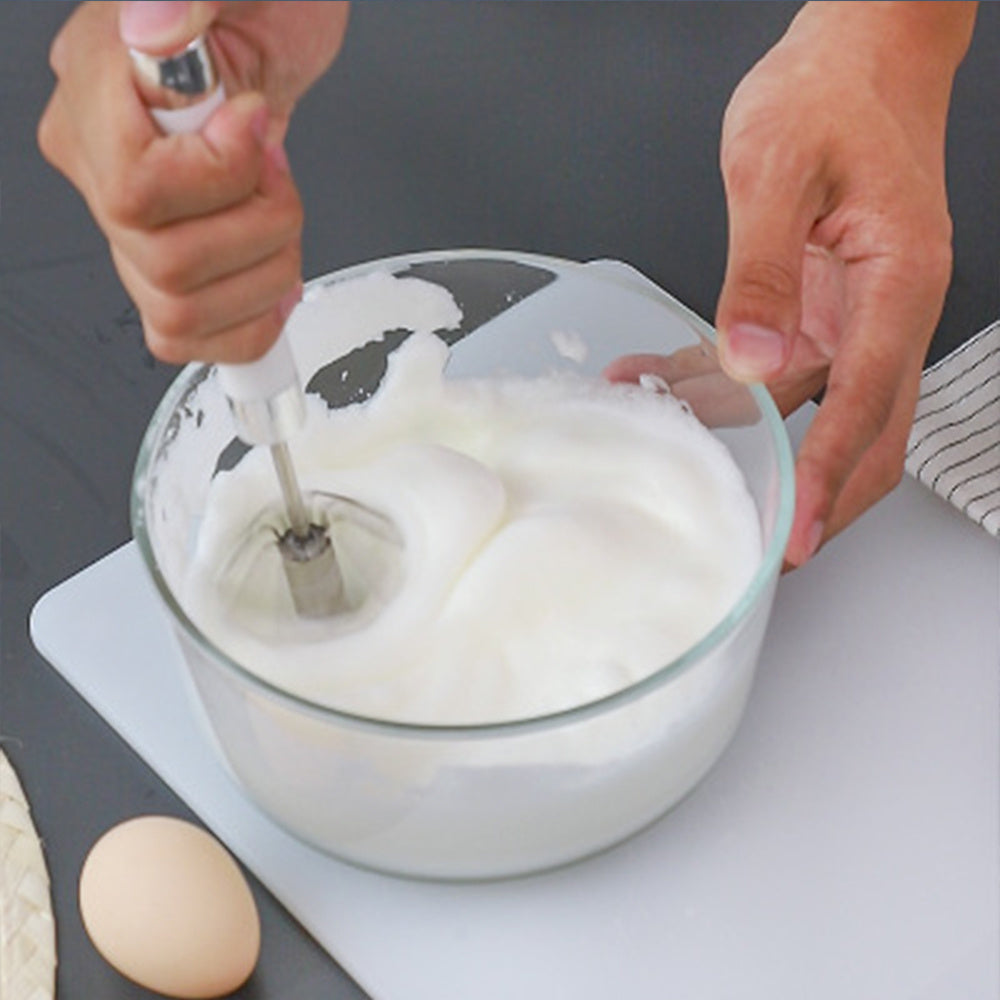 Rotary Hand Whisk for Eggs Cream Batter Kitchen Semi-Automatic Push Mixer for Baking Cooking Home Chef Tool