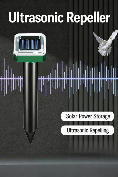 EcoGuard | Répulsif solaire à ultrasons pour rongeurs avec technologie à fréquence variable | Lutte antiparasitaire efficace pour les espaces extérieurs