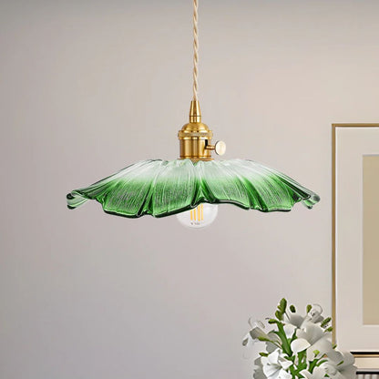 Fluted Glass Hanging Light 11-Inch Shade Burgundy Adjustable Drop Cord E27 Socket for Kitchen Island Dining Area Hallway Above Table Counter