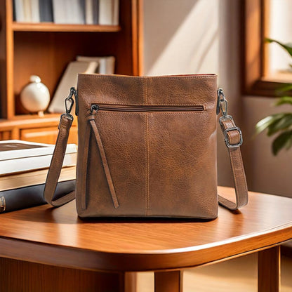 Vintage-Inspired Boxy Crossbody Purse for Women – Compact Shoulder Bag with Zipper Closure for Everyday Carry, Casual Outings & Errands