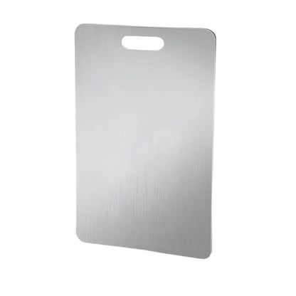 Steel Kitchen Prep Board 13.8×9.8 in Non-Porous Surface Bacteria-Resistant Rolling Cutting Serving Tray for Vegetables Meat Dough Cheese Mul