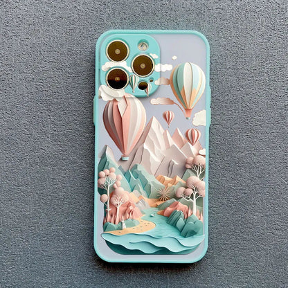 Protective Silicone iPhone Case with Scenic 3D Graphics & Camera Protection for iPhone 14-17 Series