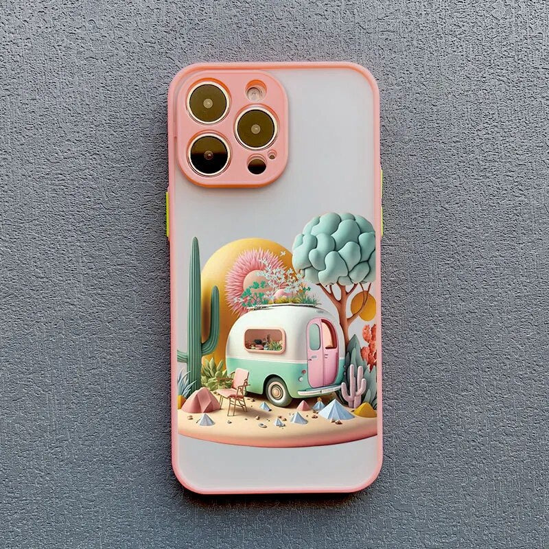 Protective Silicone iPhone Case with Scenic 3D Graphics & Camera Protection for iPhone 14-17 Series