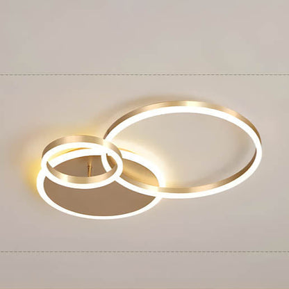 Plafonnier LED multi-anneaux en aluminium noir, 39 po, luminaire contemporain pour chambre, salon et salle à manger, éclairage intégré