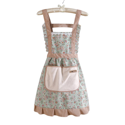 Tablier de cuisine en coton à motifs floraux avec poches – Tablier de cuisine imperméable et résistant aux taches pour femme – Tablier de chef réglable pour la maison et le restaurant