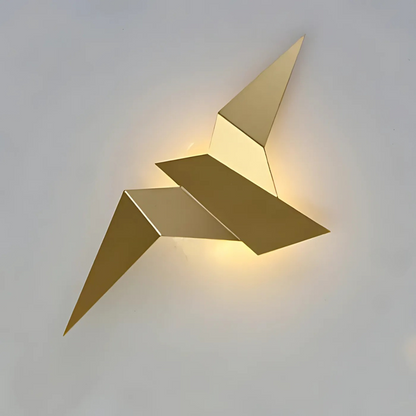 Folded Metal Wall Sconce with Geometric Silhouette | Warm White LED Accent Light for Living Room, Bedroom, Hallway | Modern Sculptural