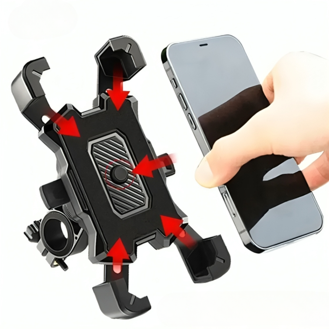 Support de téléphone rotatif pour guidon de vélo – Support de smartphone ajustable à 360° pour vélo, moto et vélo électrique – Fixation universelle pour iPhone