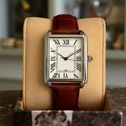 Classic Square | Montre habillée pour homme avec cadran à chiffres romains | Garde-temps élégant pour toutes les occasions