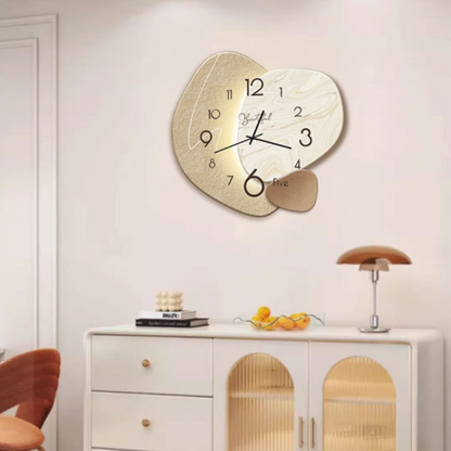 Horloge sculpturale aux tons neutres doux, mécanisme à quartz ultra-silencieux pour chambre, salon, bureau, intérieurs contemporains et minimalistes