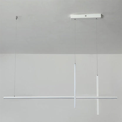 Sleek Rectangular LED Pendant Light with Integrated Lighting for Dining Room & Kitchen