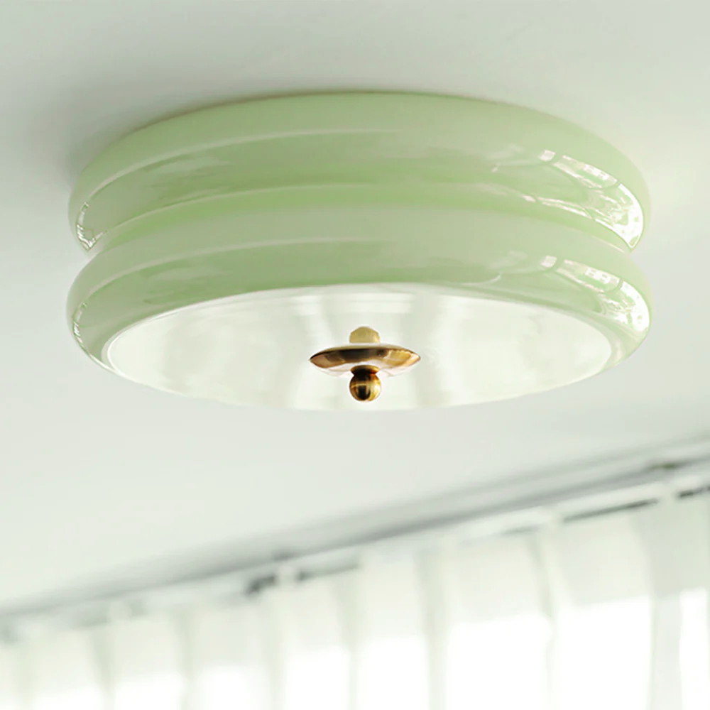 Plafonnier LED encastré rond avec 3 températures de couleur, verre et métal, 5 po de hauteur, pour chambre, salle à manger, cuisine, interrupteur Kelvin réglable