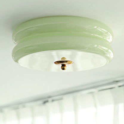 Plafonnier LED encastré rond avec 3 températures de couleur, verre et métal, 5 po de hauteur, pour chambre, salle à manger, cuisine, interrupteur Kelvin réglable