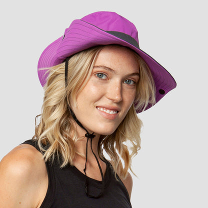 Foldable Wide Brim Sun Hat with UPF 50+ Protection & Ponytail Opening for Women