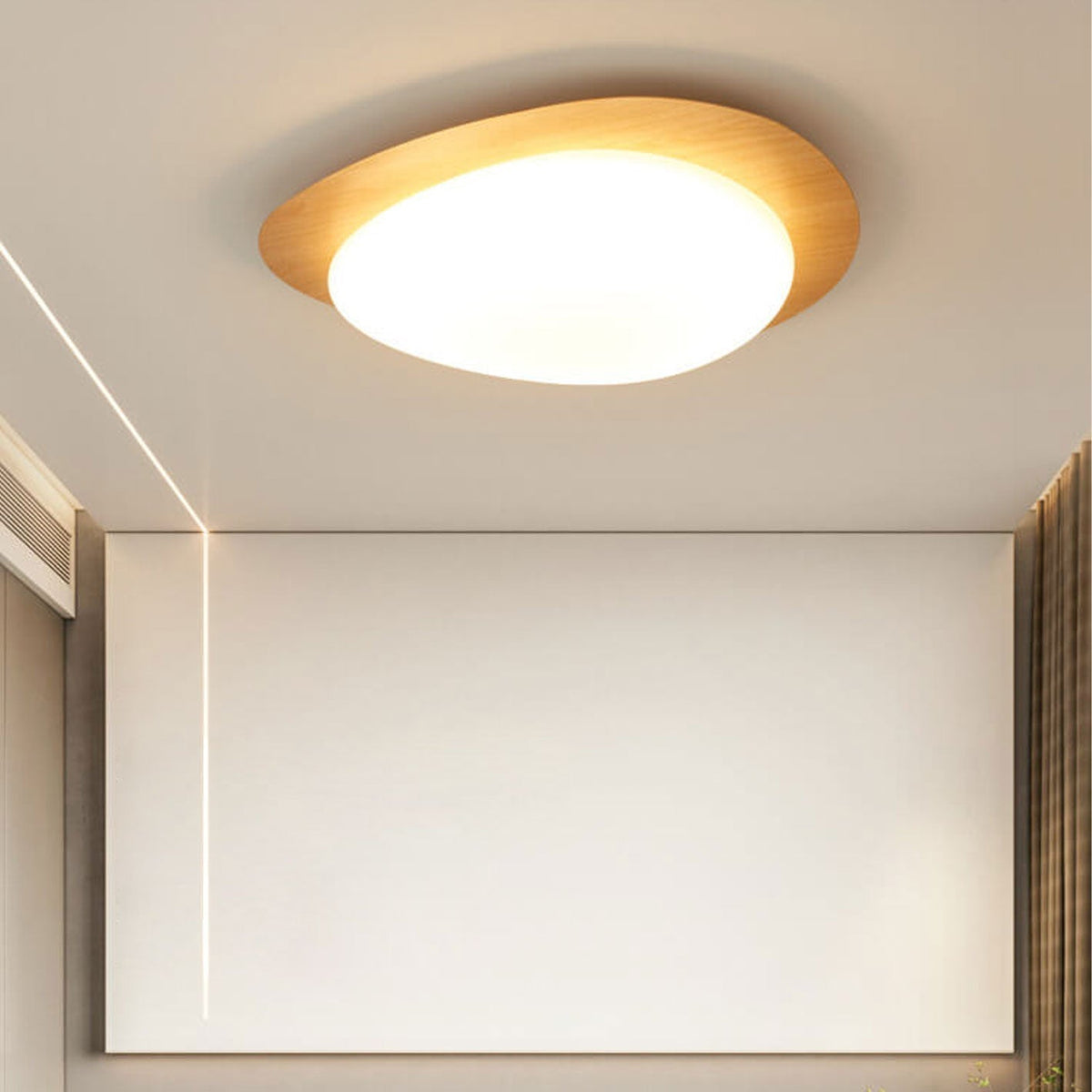 Low-Profile LED Ceiling Fixture with Remote Dimming & Three Color Modes for Bedrooms Hallways Kitchens | Modern Iron Acrylic Overhead Lighti