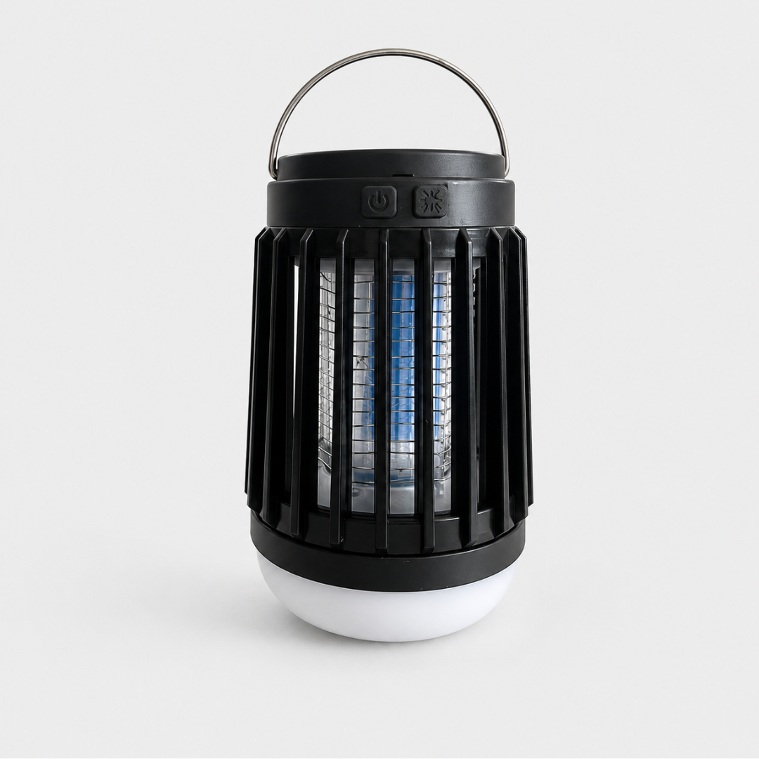 Solar Bug Zapper with UV Light & LED Camping Lantern for Outdoor Mosquito Control & Patio Lighting