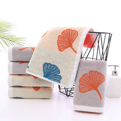 Gleam Bath Towel - 100% Cotton, Ginkgo Leaf Design