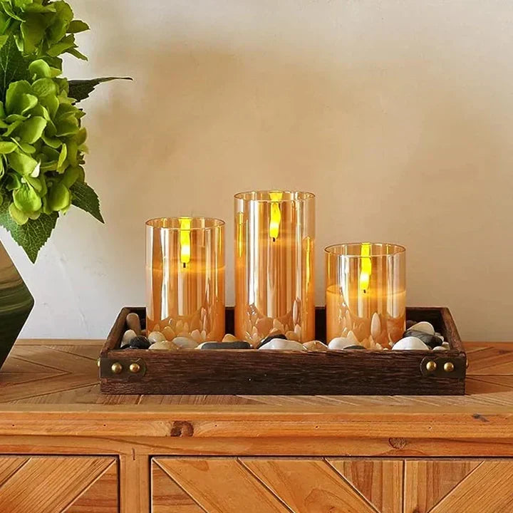 Battery-Operated Flameless LED Candle Set with Realistic Flicker Effect for Home Decor, Dining Tables & Outdoor Use – Safe Wax-Free