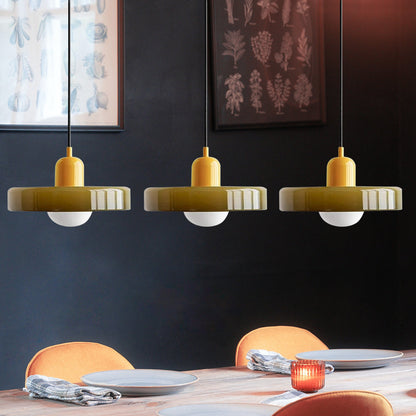 Glass Pendant Lamp 12 Inch Adjustable Height Ceiling Fixture for Bedrooms Nightstands Modern Minimalist Nordic Hanging Light E27 Socket for