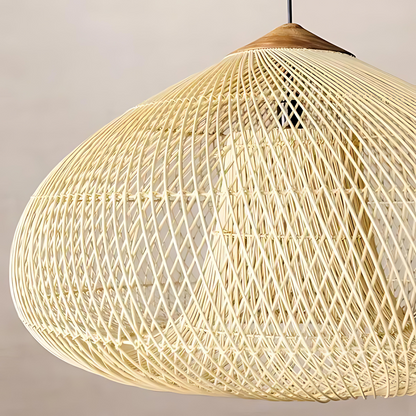 Woven Rattan Ceiling Light Fixture E26 Natural Boho Hanging Lamp for Dining Kitchen Island Bedroom Ambient Lighting Handcrafted Organic Text