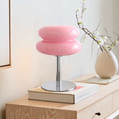 Frosted Glass Accent Lamp 10 Inch Sphere Bedside Light with Metal Base for Nightstand Reading Office Desktop Illumination