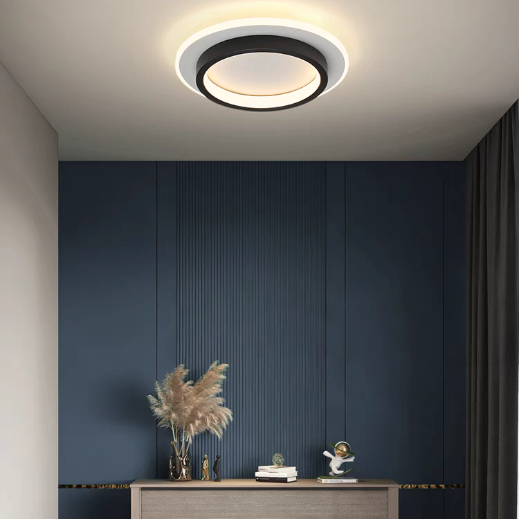 Flush Mount LED Disk Light 10W 20W Ultra-Slim 2 in Profile Black White for Low Ceilings Bedroom Hallway Foyer Apartment Living Room Modern H
