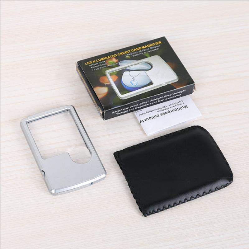 Pocket LED Magnifier with Light for Reading – Dual Lens 3X & 6X Credit Card Size Travel Magnifying Glass for Seniors Books Maps Menus