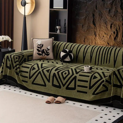 Sofa Throw Blanket with Non-Slip Grip — Jacquard Weave Pet-Proof Furniture Protector for Sectionals, Couches & Loveseats