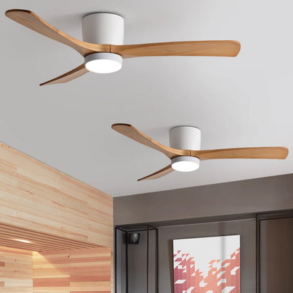 Sycamore Wood Ceiling Fan with LED Light – Whisper-Quiet 6-Speed DC Motor, Reversible Airflow, Remote Control, 42/48/52 Inch