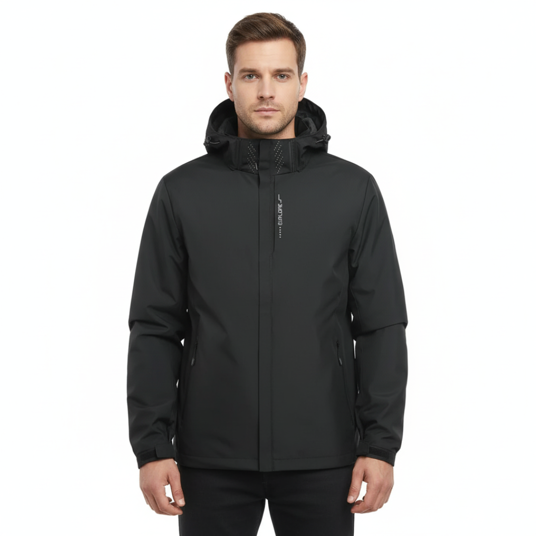 Veste de pluie légère zippée à capuche – Coupe-vent respirant pour homme