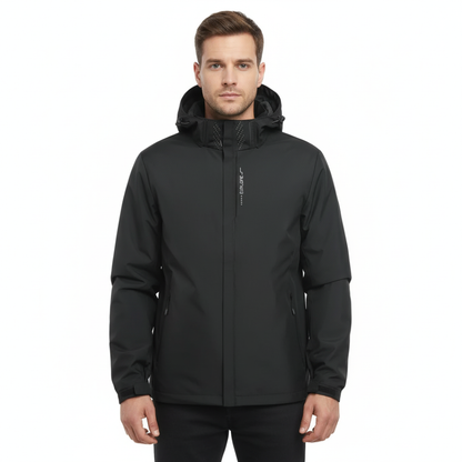 Veste de pluie légère zippée à capuche – Coupe-vent respirant pour homme