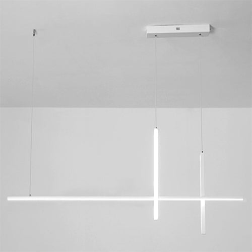 Sleek Rectangular LED Pendant Light with Integrated Lighting for Dining Room & Kitchen