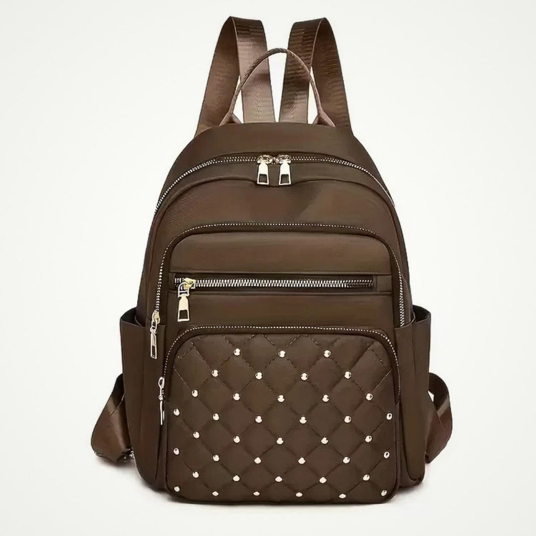 Multi-Compartment Quilted Backpack with Adjustable Straps & Top Handle for School, Work & Travel