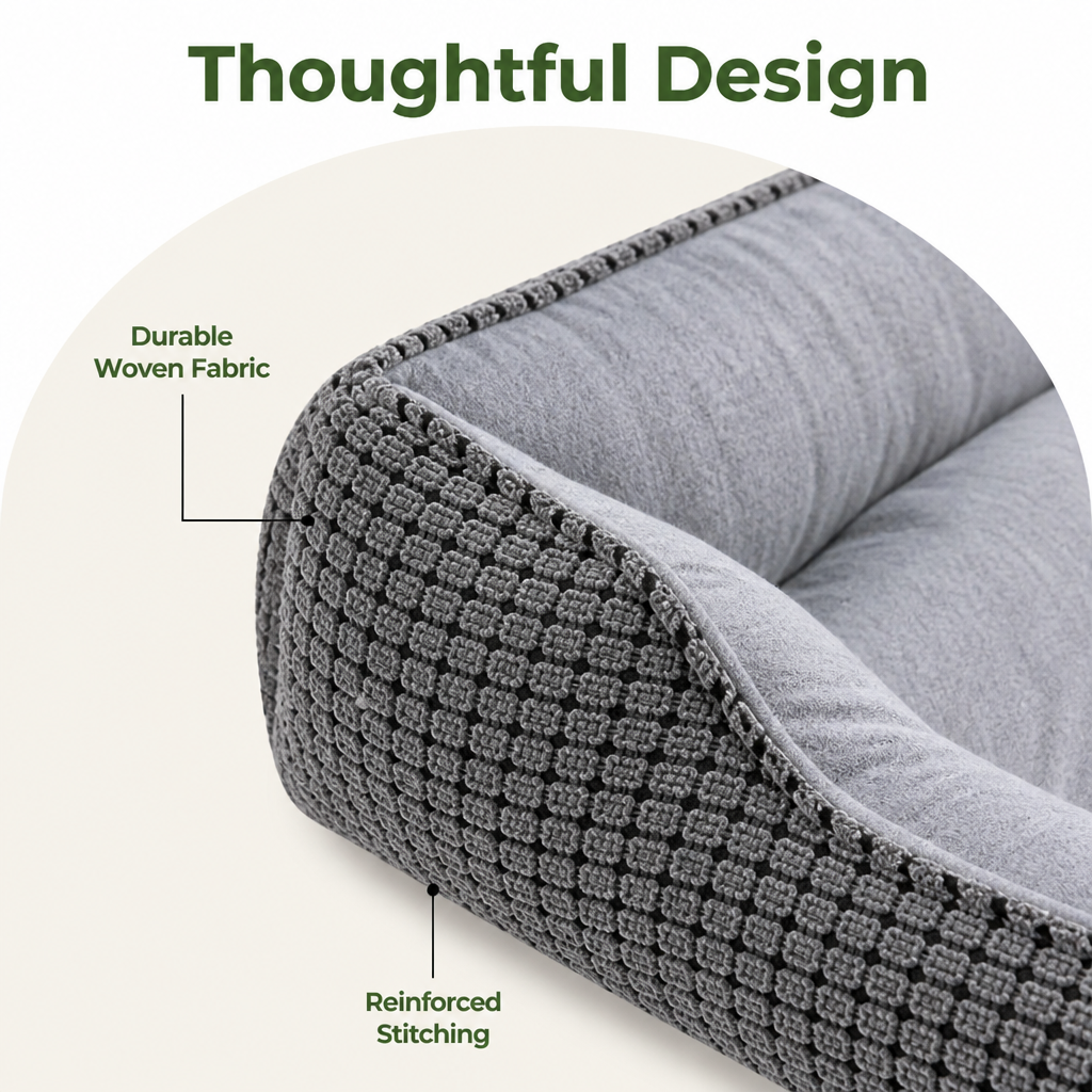Ortekor Flannel & Machine Washable Non-Slip Dog Bed