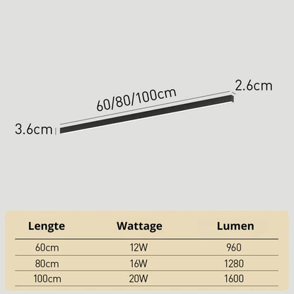 Plafonnier LED linéaire à montage encastré de 47 pouces, luminaire noir pour chambre, salon, couloir, éclairage domestique minimaliste contemporain