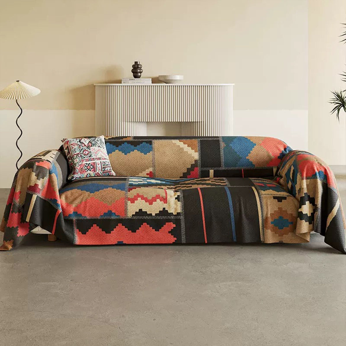 Housse de canapé Sierra - Motif style sud-ouest, protège-canapé durable