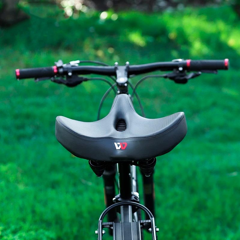 Wide Cushioned Bike Seat with Gel Padding & Breathable Cover for Comfort Cycling Road Mountain City Bikes Men Women Universal Fit