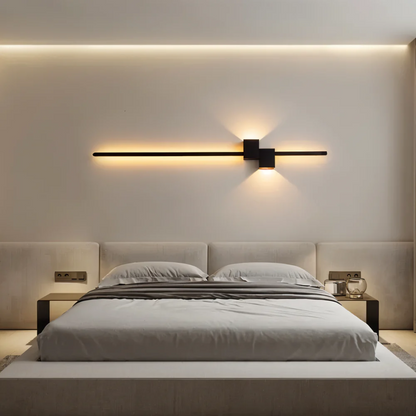 Linear LED Sconce 24 Inch Aluminum Up Down Light for Bedroom Hallway Living Room Modern Indoor Fixture Black White Gold 3000K