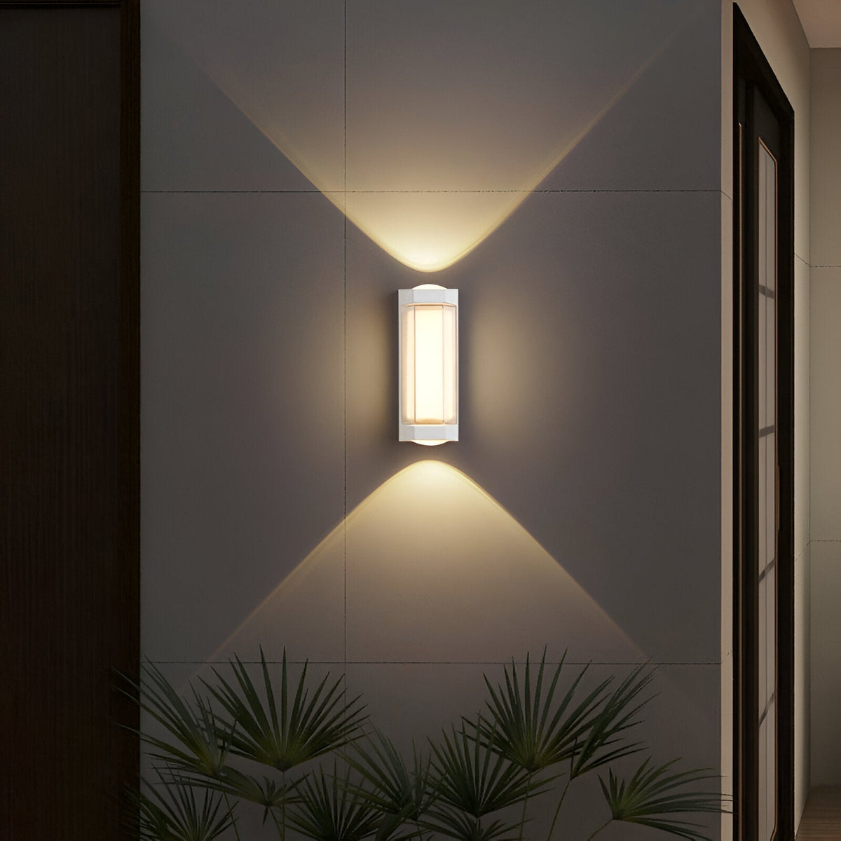 Outdoor Sconce Fixture 10.6 in Black Waterproof Bidirectional Beam for Exterior Walls Entrance Porch Garden Pathway Architectural Accent IP6