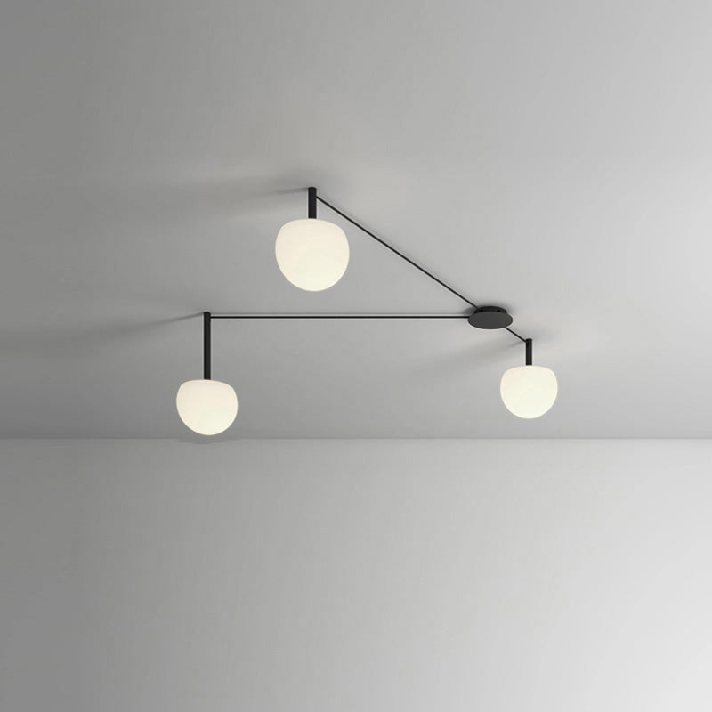 Globe Pendant Light Adjustable Height Frosted White Glass Orb for Kitchen Dining Living Space Modern Hanging Fixture 10 Inch