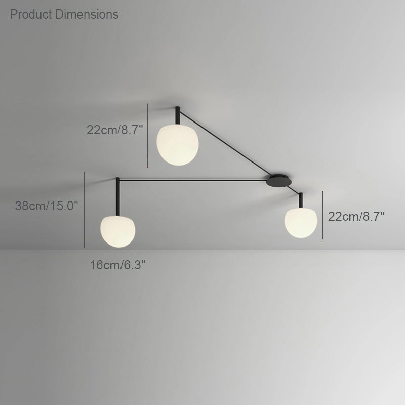 Suspension multi-globes en métal et verre dépoli, 47 pouces, luminaire blanc réglable pour salle à manger, îlot de cuisine, chambre, style scandinave moderne