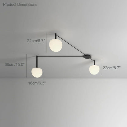Suspension multi-globes en métal et verre dépoli, 47 pouces, luminaire blanc réglable pour salle à manger, îlot de cuisine, chambre, style scandinave moderne