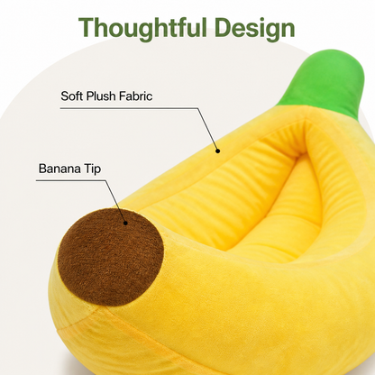 Ortekor Warm Cozy & Washable Banana-Shaped Pet Bed