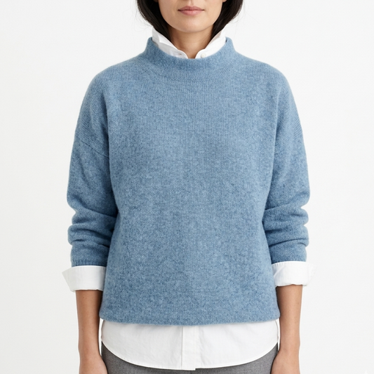 Pull décontracté pour femme en polyester doux – Haut décontracté à col rond et manches longues pour un confort quotidien et une superposition toute l'année