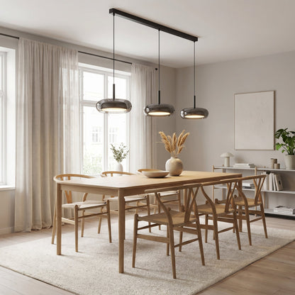 Triple-Light Kitchen Pendant Lamp – Adjustable Modern Fixture with Glass Shades for Island, Dining & Breakfast Nook