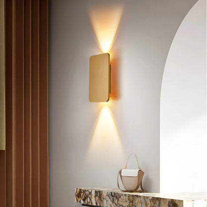 Applique murale LED en aluminium 6W, éclairage indirect haut/bas, 6 po, rectangulaire, montage encastré moderne pour couloirs, chambres et salons